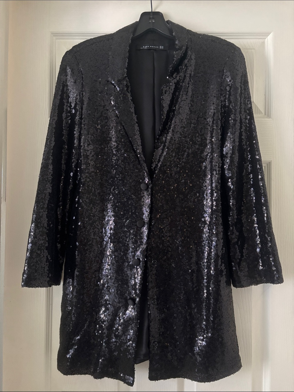 Black Zara Sequin Blazer Jacket